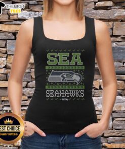 Premium Seattle Seahawks holiday tank top featuring vibrant team colors and festive design for football fans.