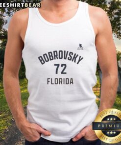 Premium Sergei Bobrovsky Florida Panthers ice hockey tank top featuring name and number 72 for fans and collectors.