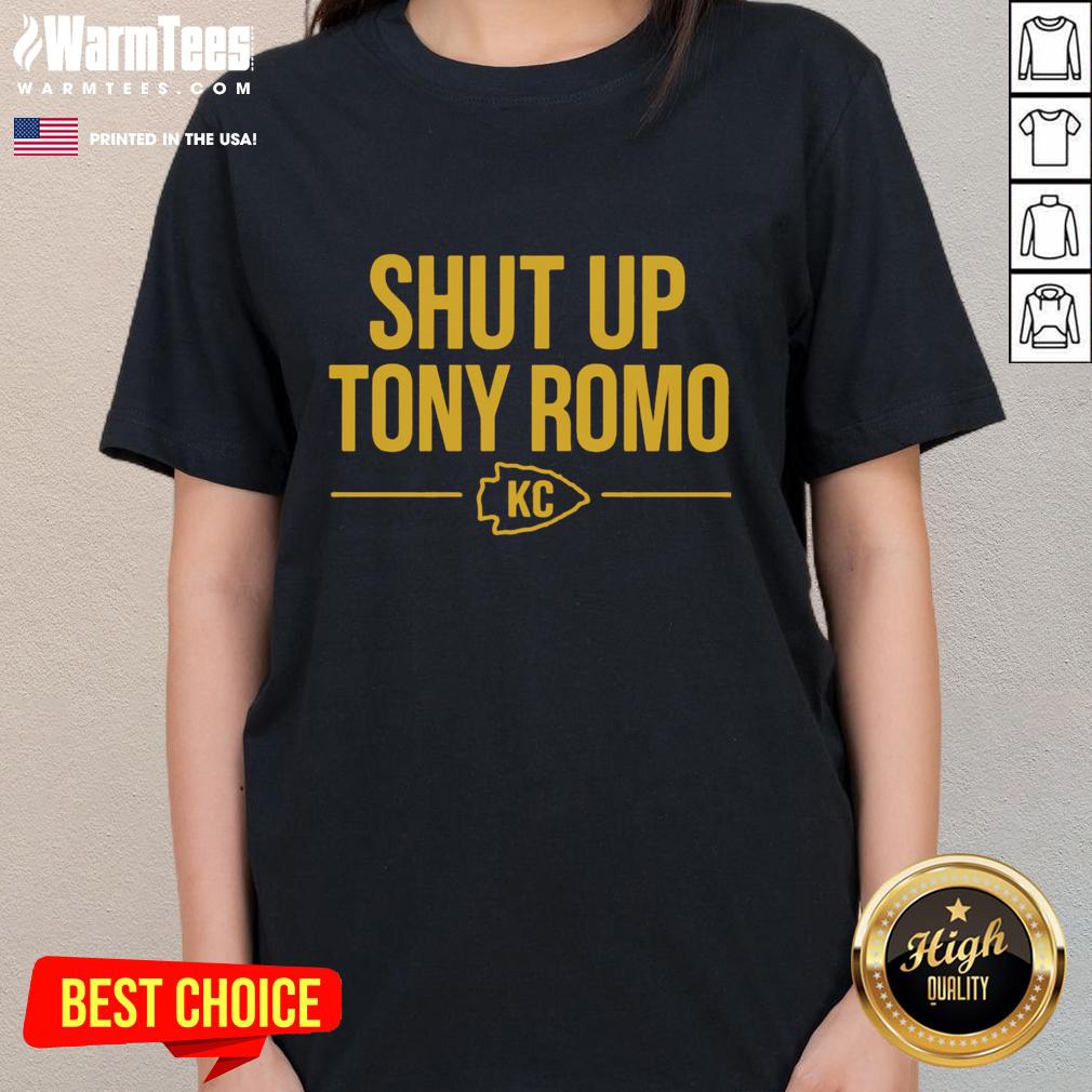 premium-shut-up-tony-romo-kc-ladies-tee Premium Shut Up Tony Romo KC Ladies Tee in stylish design, perfect for fans showcasing team spirit and humor.