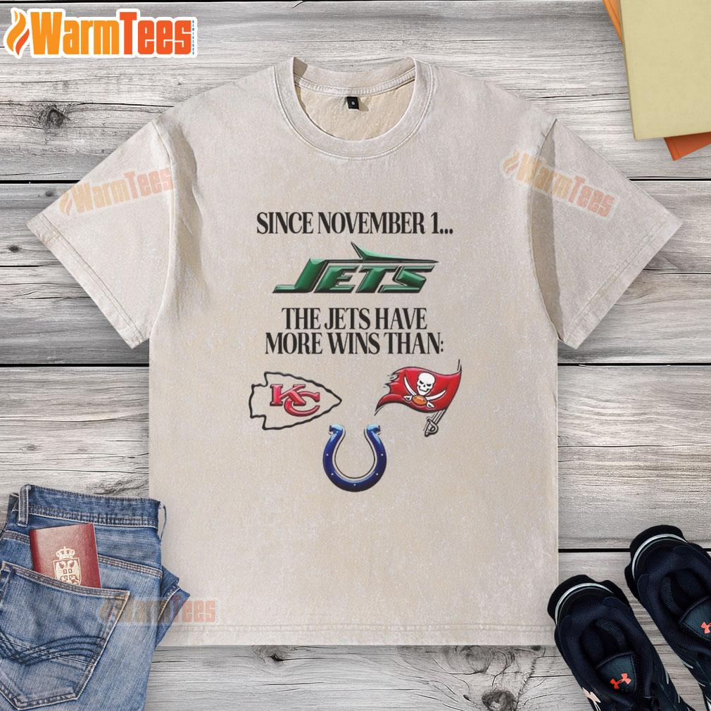 premium-since-november-1-the-new-york-jets-have-more-wins-than-washed-t-shirt Premium: New York Jets with more wins than washed T-shirt since November 1, showcasing team spirit and sports pride.
