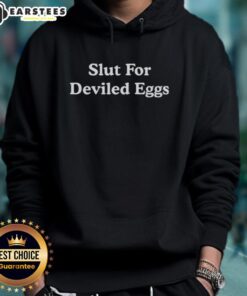 Premium Slut for Deviled Eggs Hoodie featuring a fun graphic design, perfect for cooking enthusiasts and stylish comfort.