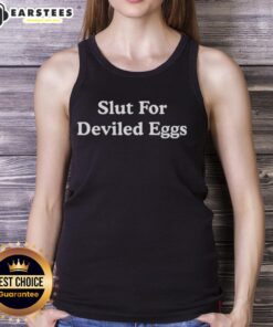 Premium Slut for Deviled Eggs tank top featuring a fun graphic design, perfect for egg lovers and casual wear enthusiasts.