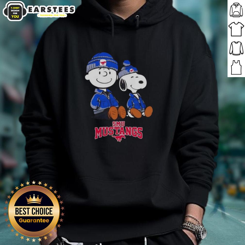 premium-smu-mustangs-x-snoopy-and-charlie-brown-hoodie Premium SMU Mustangs hoodie featuring Snoopy and Charlie Brown, perfect for fans and cozy casual wear.