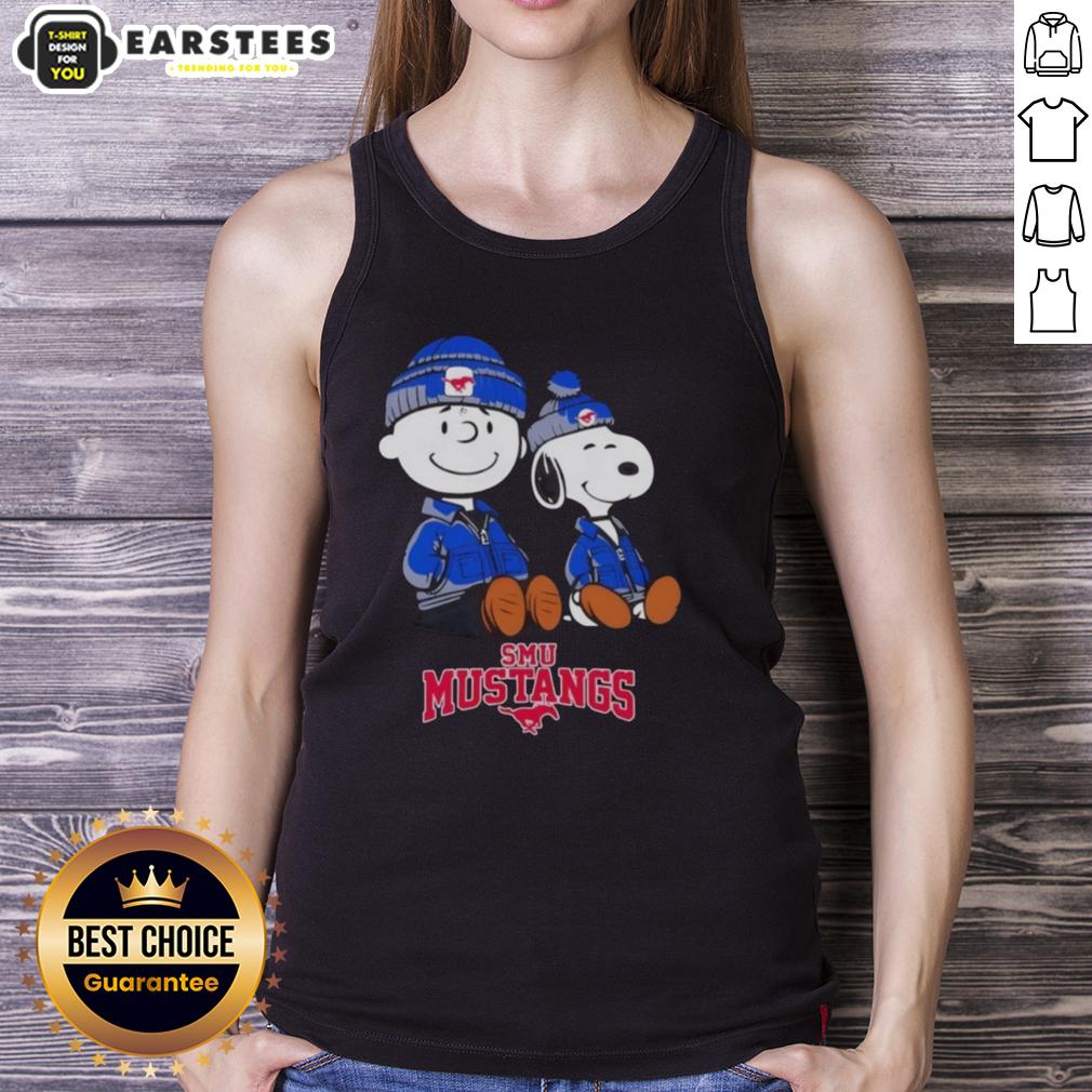 premium-smu-mustangs-x-snoopy-and-charlie-brown-tank-top Premium SMU Mustangs X Snoopy and Charlie Brown tank top featuring vibrant graphics and comfortable fit for fans.