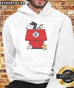 Premium Snoopy and Woodstock Boston Red Sox dugout MLB baseball hoodie, stylish and cozy for fans.