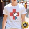 Premium Snoopy Be Cool Give Blood T-Shirt featuring vibrant graphics and a fun design promoting blood donation awareness.