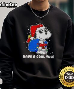 Premium Snoopy Santa Hat sweatshirt for a Merry Christmas with 'Have A Cool Yule' design, perfect for holiday cheer.