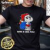 Alt Text: Premium Snoopy Santa Hat T-Shirt for Christmas, featuring 'Have A Cool Yule' design celebrating the holiday season.
