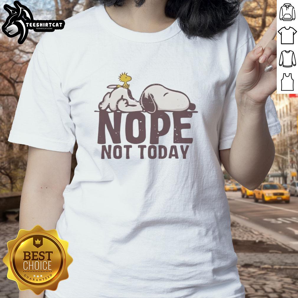 premium-snoopy-sleep-and-woodstock-are-in-a-nope-mood-ladies-tee Premium Snoopy Sleep and Woodstock mood ladies tee featuring a fun graphic of Snoopy and Woodstock in a 'Nope' mood.