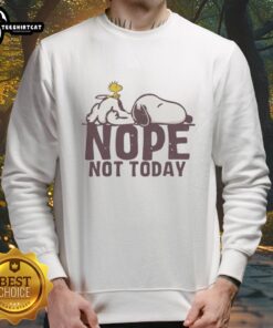Premium Snoopy Sleep and Woodstock in a Nope Mood Sweatshirt, perfect for cozy, playful style lovers.