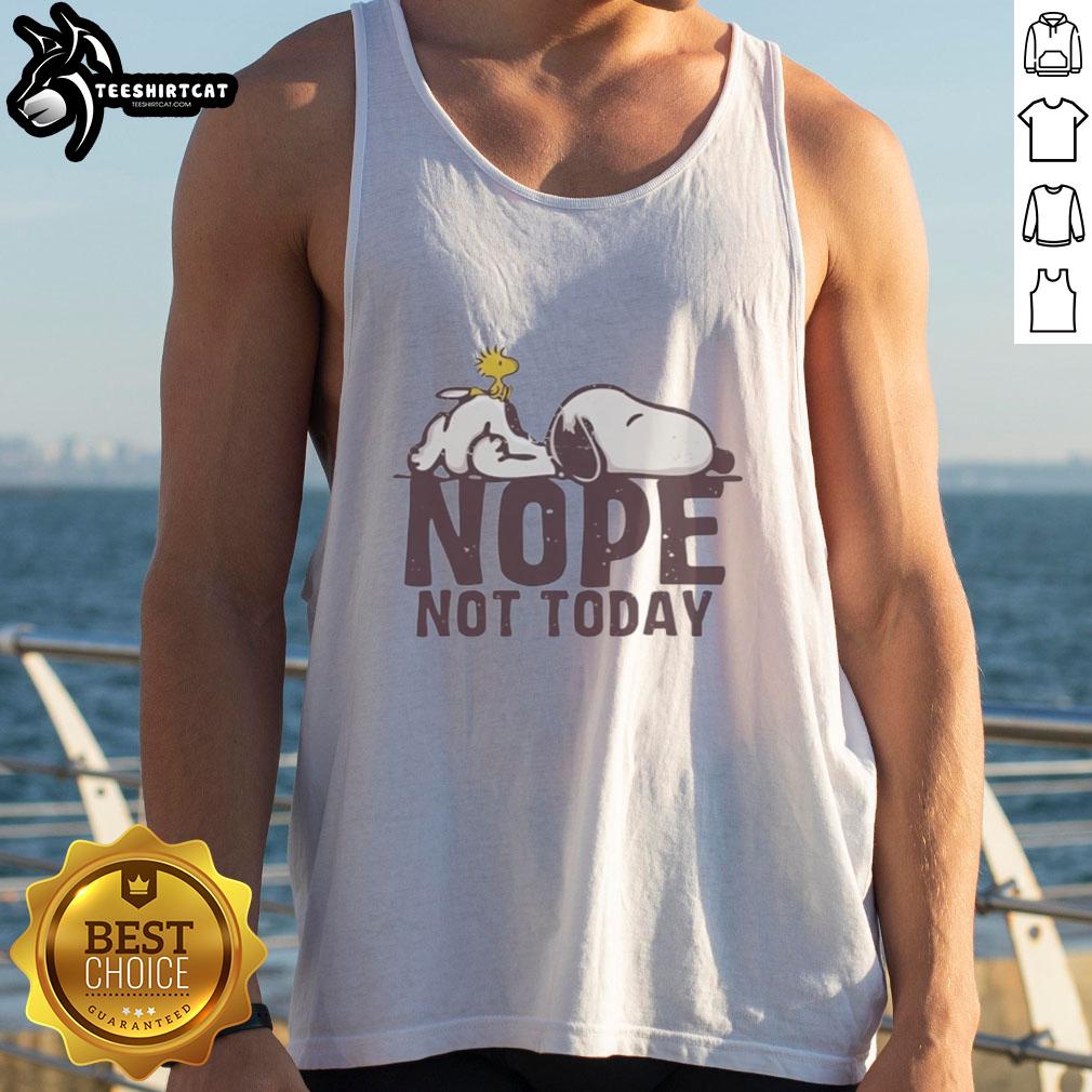 premium-snoopy-sleep-and-woodstock-are-in-a-nope-mood-tank-top Premium Snoopy Sleep and Woodstock tank top featuring a fun 'Nope' mood design, perfect for casual wear.
