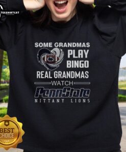 Premium sweatshirt featuring grandmas playing bingo and supporting Penn State Nittany Lions, perfect for fans.