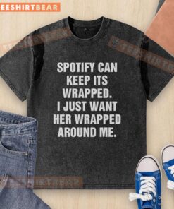 Premium Spotify 'Wrapped' T-shirt featuring a stylish design, perfect for music lovers who enjoy unique fashion.