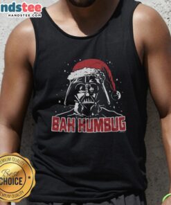 Premium Star Wars Darth Vader Bah Humbug tank top featuring iconic character in a festive design, perfect for fans.