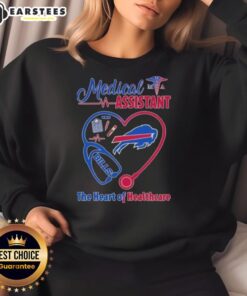 Premium Stethoscope Heart Nurse Buffalo Bills sweatshirt for medical assistants, celebrating the heart of healthcare.