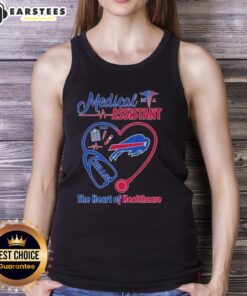 Premium stethoscope design on a tank top for nurses, celebrating Buffalo Bills and the heart of healthcare.