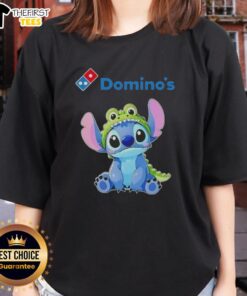 Premium Stitch Cosplay Crocodile X Dominos Ladies Tee featuring vibrant graphics and stylish design for cosplay enthusiasts.