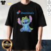 Premium Stitch Cosplay Crocodile X Domino's T-Shirt featuring vibrant graphics and quality fabric for cosplay enthusiasts.