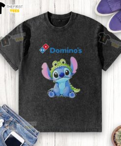Premium Stitch Cosplay Crocodile X Dominos washed t-shirt featuring vibrant graphics and comfortable fit for fans.