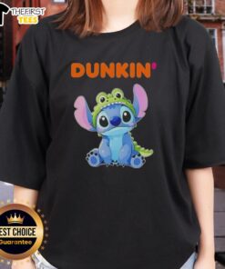 Premium Stitch Crocodile X Dunkin Donuts ladies tee featuring a vibrant design, perfect for cosplay and casual wear.