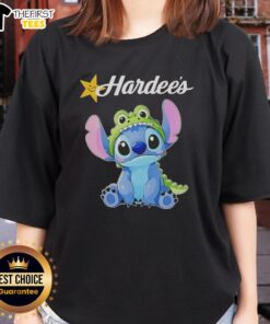 Premium Stitch Cosplay Crocodile X Hardees Ladies Tee featuring vibrant colors and unique design for cosplay enthusiasts.