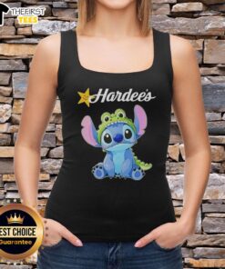 Alt Text: Premium Stitch Cosplay Crocodile X Hardee's tank top featuring vibrant design and comfortable fit for fans.