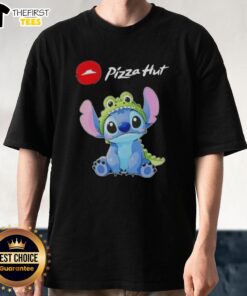Premium Stitch Cosplay Crocodile X Pizza Hut T-Shirt featuring vibrant graphics and comfortable fit for fans and collectors.