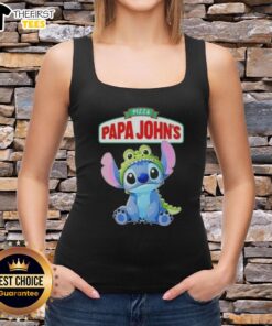 Premium Stitch Cosplay Crocodile X Pizza Papa John's Tank Top featuring vibrant colors and unique character design.