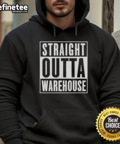 Premium Straight Outta Warehouse Hoodie in black, featuring a stylish design perfect for casual wear.