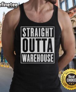 Premium Straight Outta Warehouse Tank Top in black, showcasing a trendy design perfect for casual summer outfits.