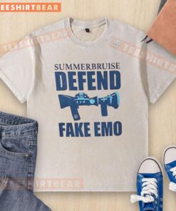 Premium Summerbruise Defend Fake Emo Washed T-Shirt in trendy design, perfect for casual summer outfits and emo style.