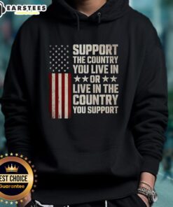 Premium Support hoodie featuring a flag design, representing living in the country you support.