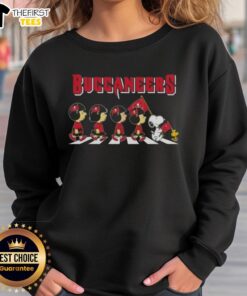 Premium Tampa Bay Buccaneers X Peanuts Snoopy and Friends Abbey Road sweatshirt featuring vibrant graphics and cozy design.