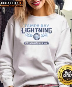 Alt Text: Premium Tampa Bay Lightning NHL Stadium Series 2026 sweatshirt featuring team logo and stylish design for hockey fans.