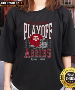 Premium Texas A&M Aggies 2025-2026 College Football Playoff Bound helmet ladies tee showcasing team spirit and style.