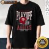 Premium Texas A&M Aggies 2025-2026 College Football Playoff Bound Helmet T-Shirt featuring team colors and logo.