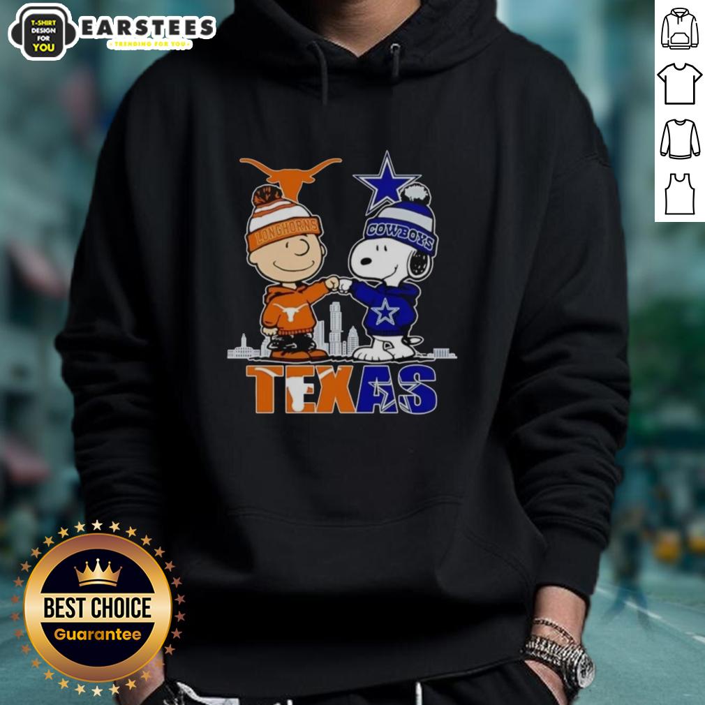 premium-texas-city-skyline-charlie-brown-texas-longhorns-and-snoopy-dallas-cowboys-hoodie Premium Texas City skyline hoodie featuring Charlie Brown, Texas Longhorns, and Dallas Cowboys designs.