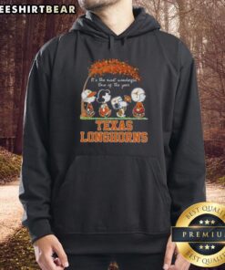 Alt Text: Premium Texas Longhorns X Peanuts Snoopy and Friends hoodie for autumn, celebrating the most wonderful time of the year.
