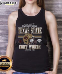 Premium Texas State Bobcats 2025 Armed Forces Bowl Bound tank top showcasing team pride and spirit for fans.
