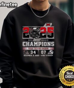 Alt Text: Premium Texas Tech Red Raiders 34 BYU 2025 Big 12 Conference Champions sweatshirt showcasing team pride and style.