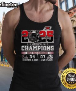 Premium Texas Tech Red Raiders 34 BYU 2025 Big 12 Conference Champions tank top showcasing team pride and style.