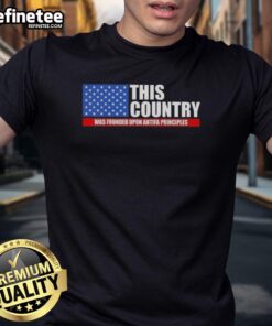 Premium US Flag T-Shirt featuring 'This Country Was Founded Upon Antifa Principles' design for activists and patriots.