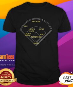 Alt Text: Premium 'Today Tomorrow I Don't Know I Dont Care Because Whos On First' T-Shirt in stylish design for casual wear.