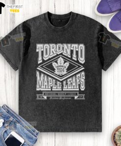 Alt Text: Premium Toronto Maple Leafs Heater Washed T-Shirt featuring a stylish design, perfect for fans supporting their team.