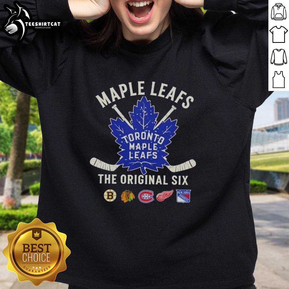 premium-toronto-maple-leafs-the-original-six-combined-sweatshirt Premium Toronto Maple Leafs The Original Six combined sweatshirt showcasing iconic team logos and vibrant colors.