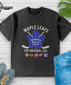Premium Toronto Maple Leafs Original Six washed t-shirt featuring classic team logo and vintage style design.