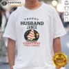 Alt Text: Premium Trophy Husband James wearing a Christmas Tree Cakes T-Shirt, showcasing holiday spirit and festive style.