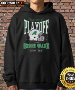 Alt Text: Premium Tulane Green Wave helmet hoodie for the 2025-2026 College Football Playoff, showcasing team pride and style.
