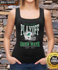 Alt Text: Premium Tulane Green Wave helmet tank top for 2025-2026 college football playoff fans, showcasing team pride.