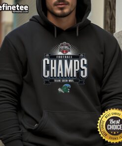 Alt Text: Premium Tulane Green Wave American Conference Football Champs 2025 hoodie featuring team logo and vibrant colors.